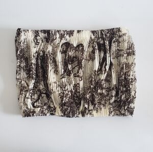 Toile De Jouy Brown & Cream Textured Bandeau Crop Top - Resortwear BNWOT